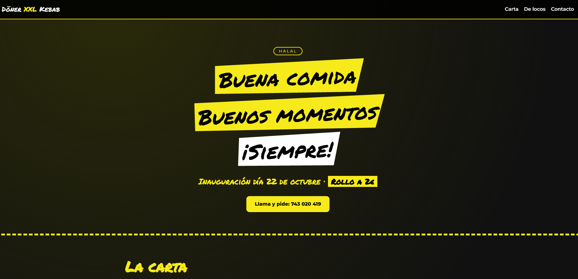 Demo de la plantilla Burguers & Kebab, web para comida rápida